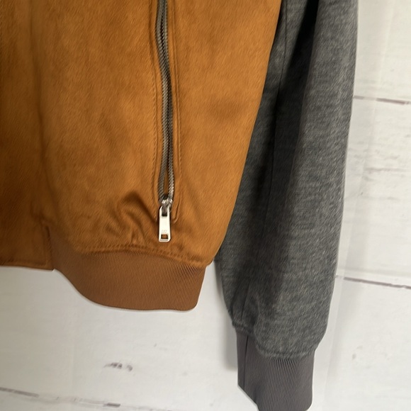 Gray and Brown Zara Suede Front Jacket Men's Med - Picture 4 of 9